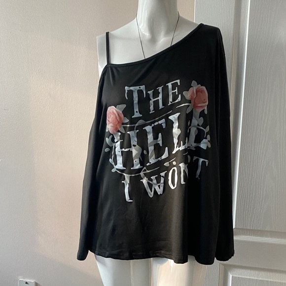 Black Graphic Women's Top - Picture 1 of 5